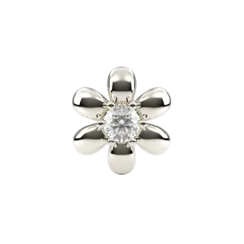 14k Skinny Daisy Charm (white)