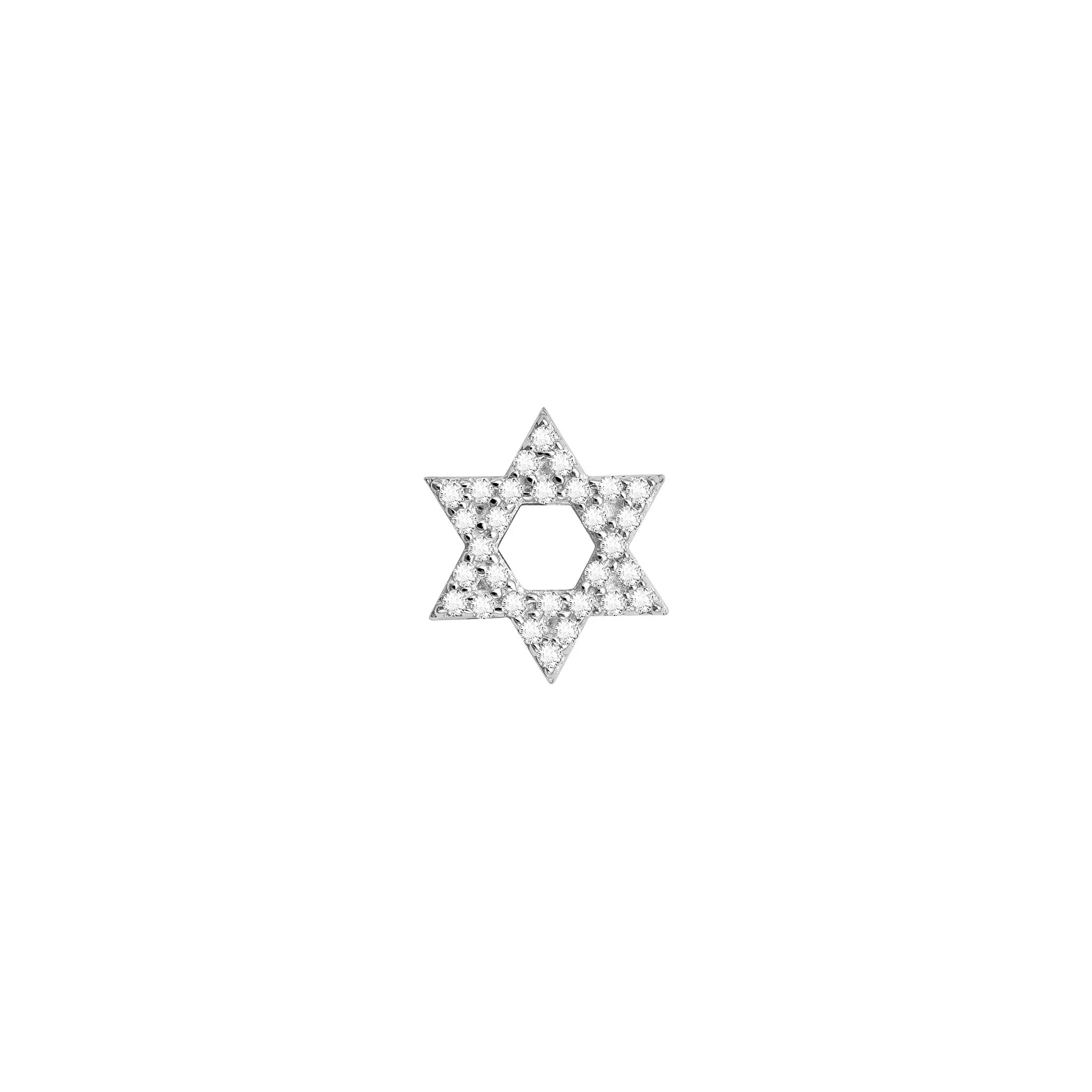 14k Skinny Star Of David Charm (white)