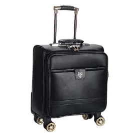 16 Inch Business Casual Men'S Board Chassis Trolley Suitcase Caster Oil Skin Lockbox Rolling