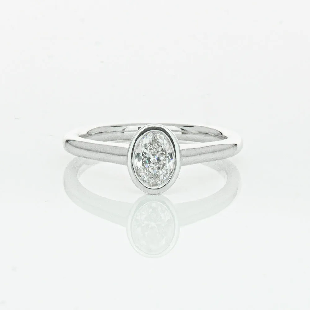 18ct White Gold .50ct Oval Cut Diamond Natalia Ring