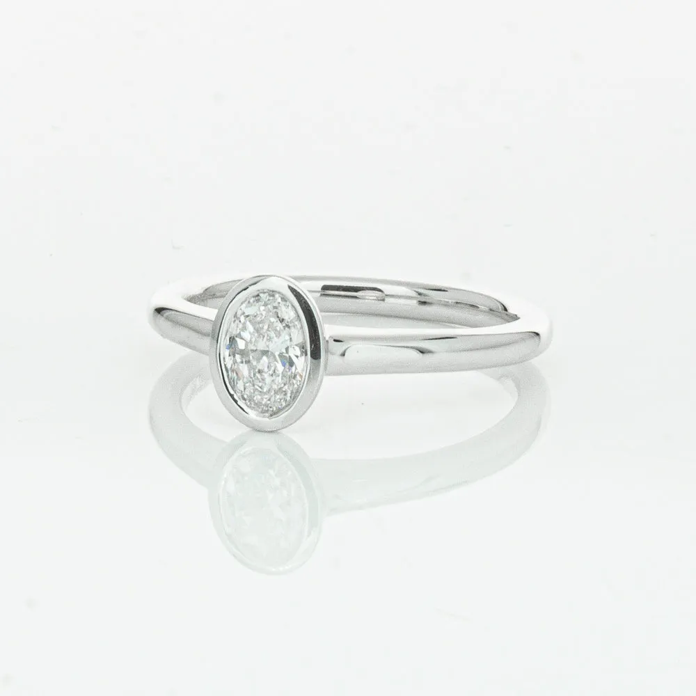 18ct White Gold .50ct Oval Cut Diamond Natalia Ring