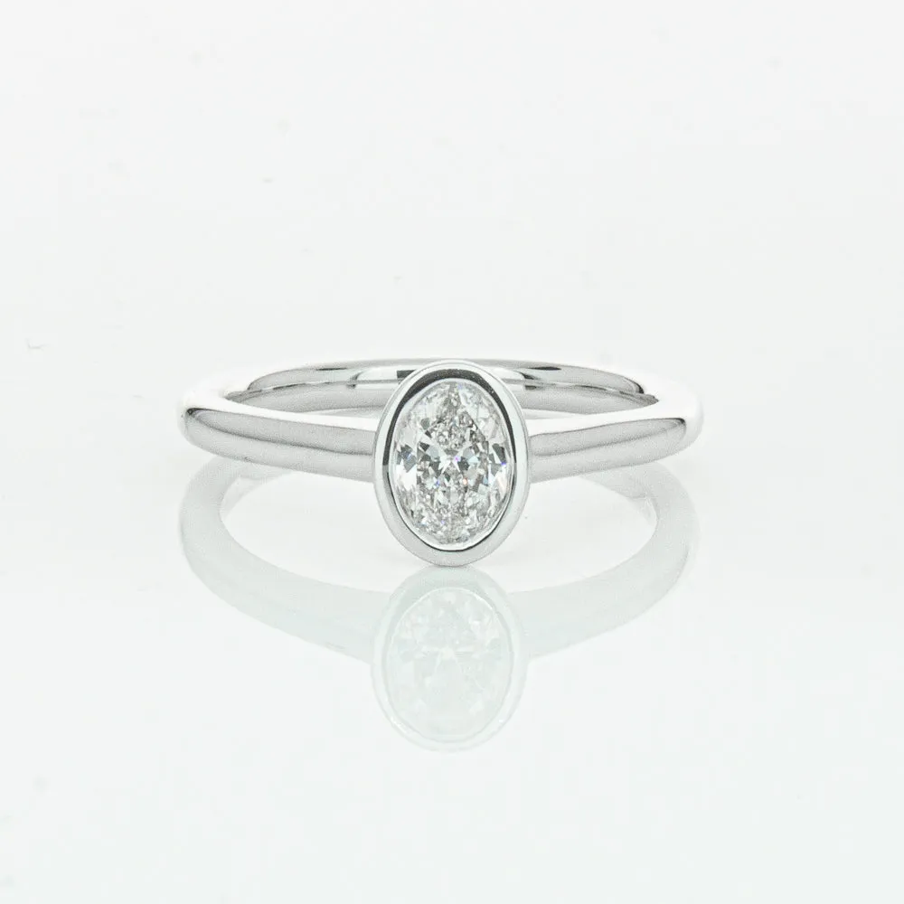 18ct White Gold .50ct Oval Cut Diamond Natalia Ring