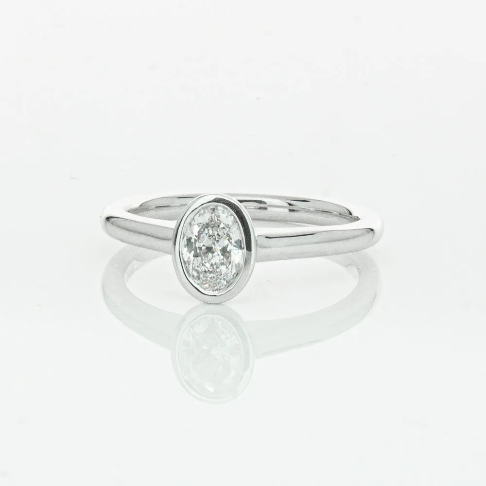 18ct White Gold .50ct Oval Cut Diamond Natalia Ring