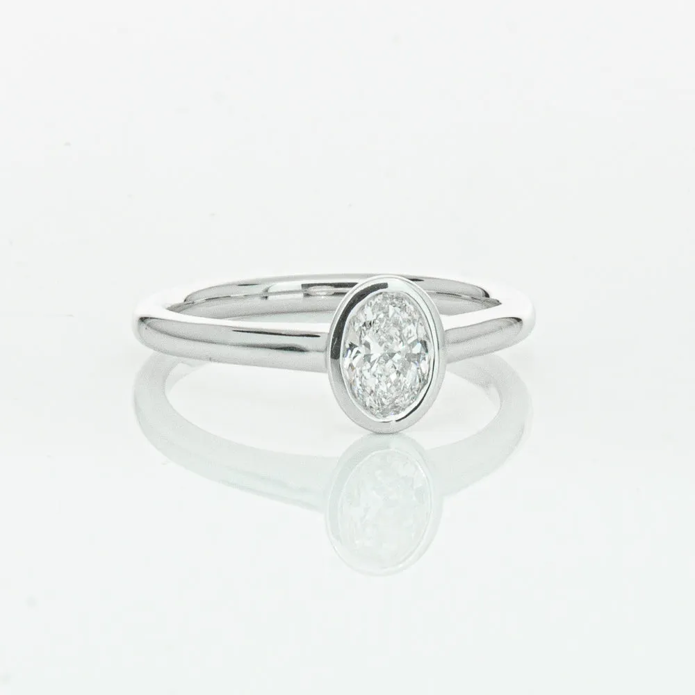 18ct White Gold .50ct Oval Cut Diamond Natalia Ring