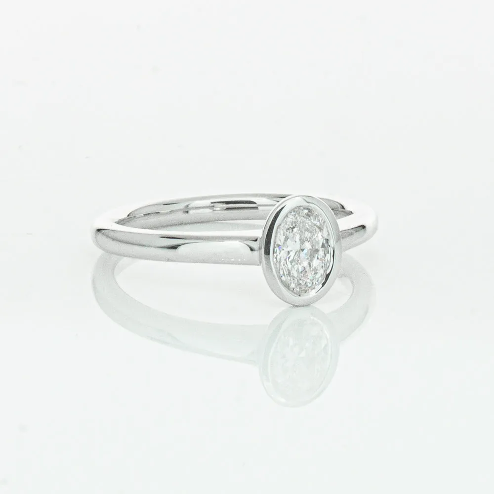 18ct White Gold .50ct Oval Cut Diamond Natalia Ring