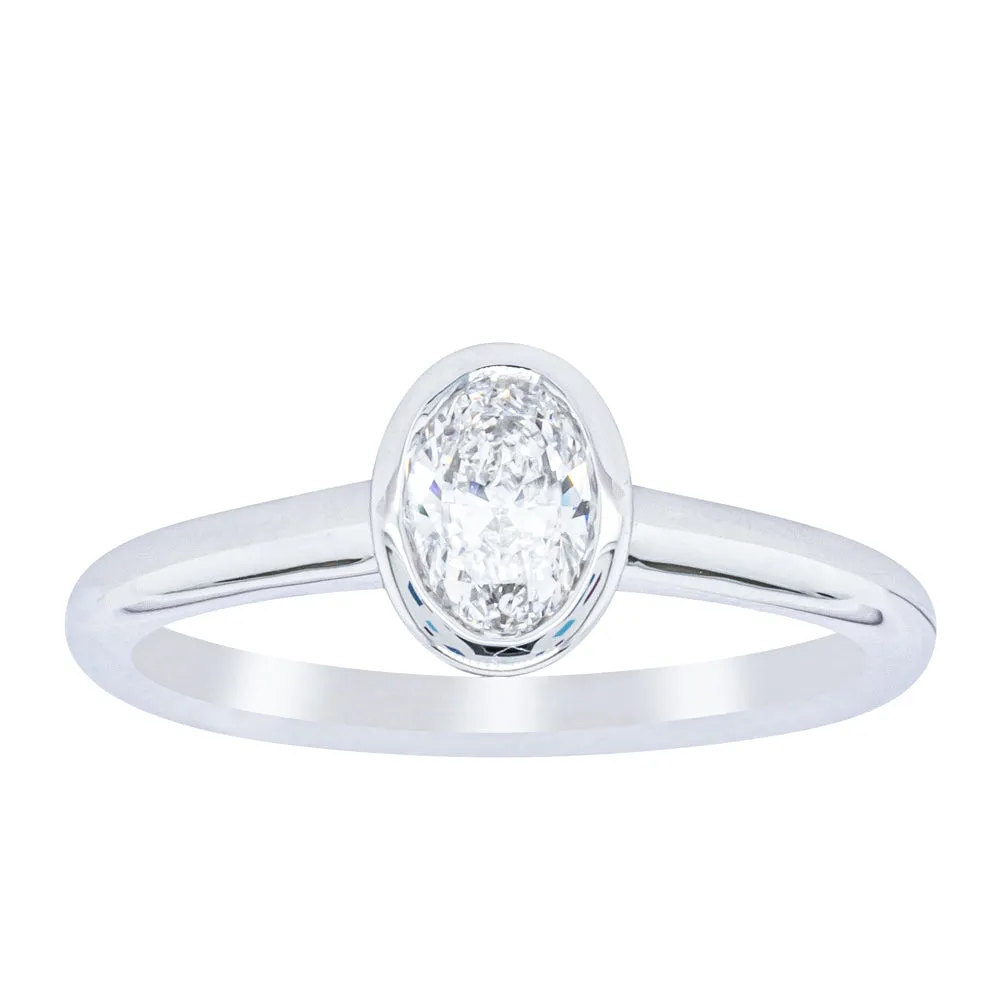 18ct White Gold .50ct Oval Cut Diamond Natalia Ring