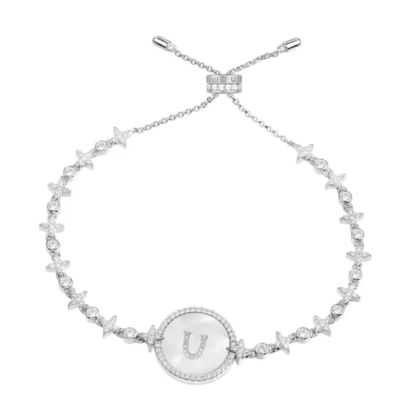 Alphabet Eternelle Adjustable Bracelet - White Silver