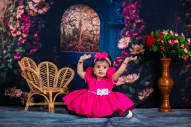 Baby girl pink dress/ photoshoot/ 1st birthday