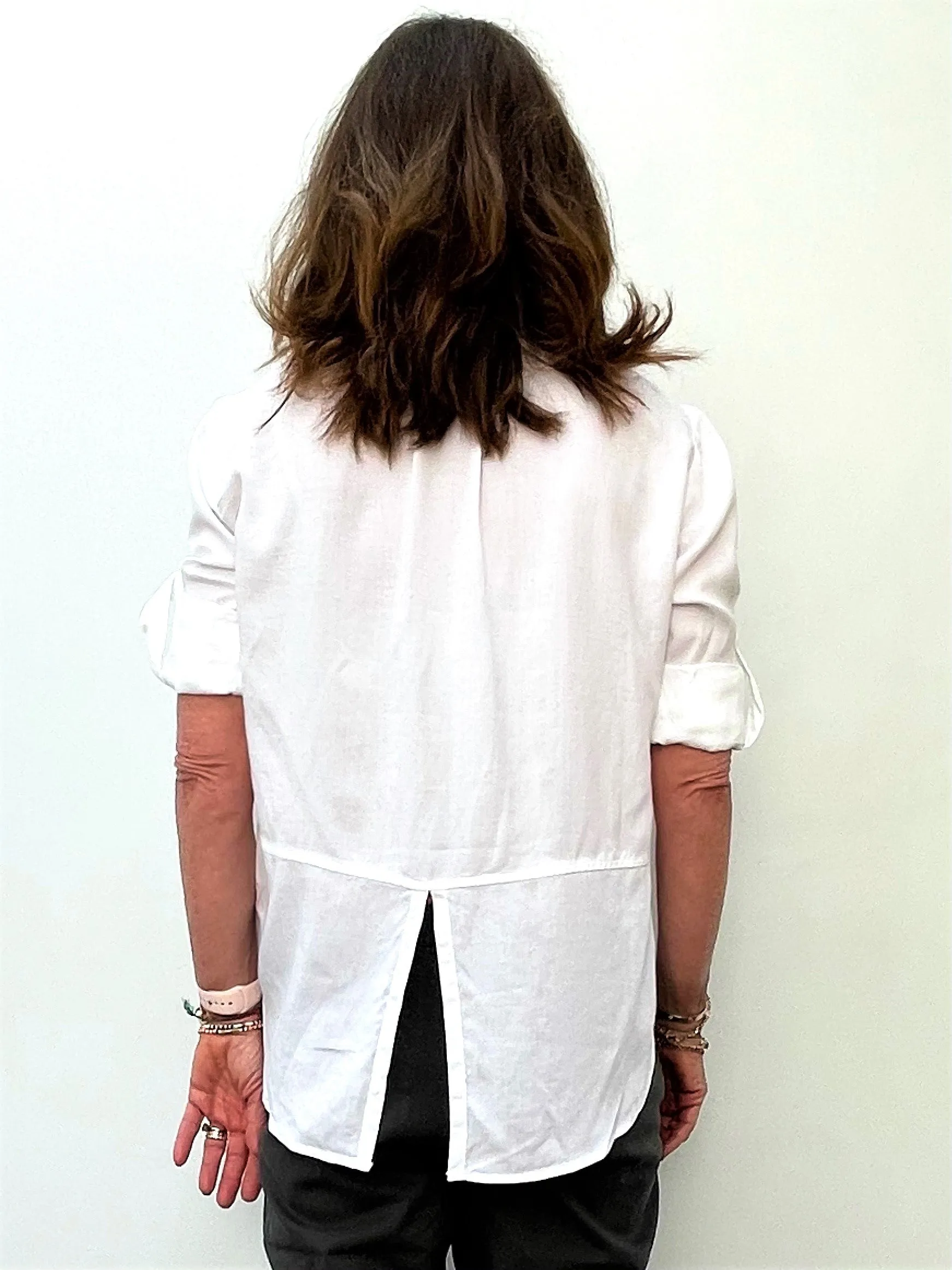 BD Split Back Button Down Shirt 2631 in White