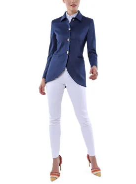 Blazer from navy superfine-jersey with herringbone pattern