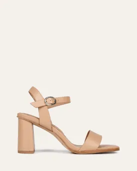 CALAIS HIGH HEEL SANDALS BEIGE LEATHER