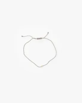 Flirty Cord Bracelet with White Diamond in Light Brown