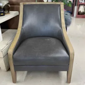 Gray/Tan Faux Leather Furniture Chair