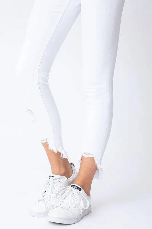 High Rise White Jeans