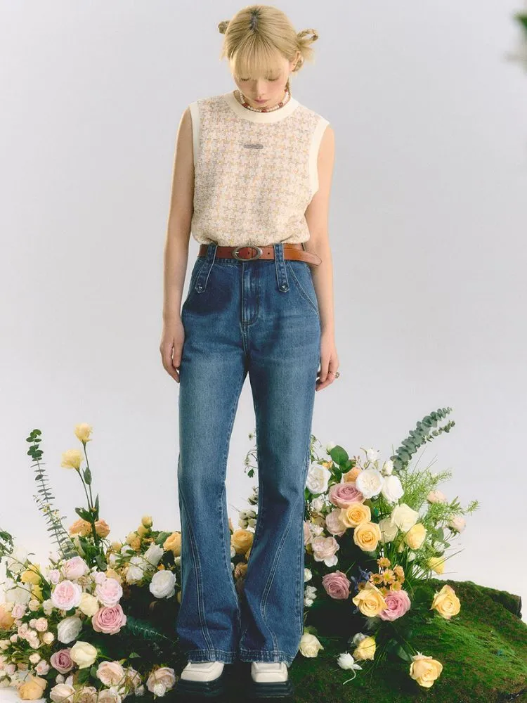 High Waist Bell Bottom Jeans【s0000001517】