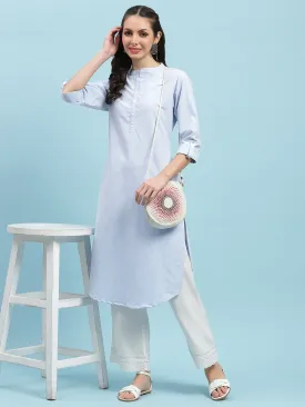 Indiessence Blue Straight Kurta