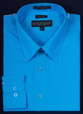 Men's Slim Fit Dress Shirt Color Turquoise