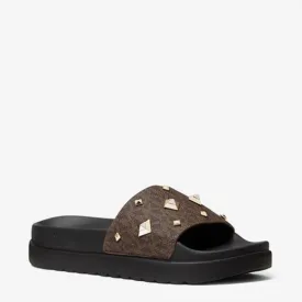 MICHAEL MICHAEL KORS Tyra Studded Logo Slide Sandal