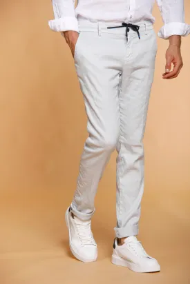 Milano Jogger pantalone uomo chino jogger in lino e cotone extra slim fit