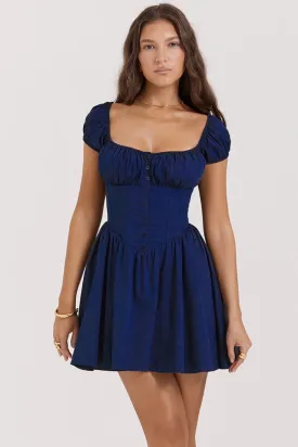 NAVY FIT & FLARE DRESS