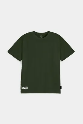 Printed Graphic Tee - Olive Green