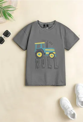 Printed Tractor Olive Green