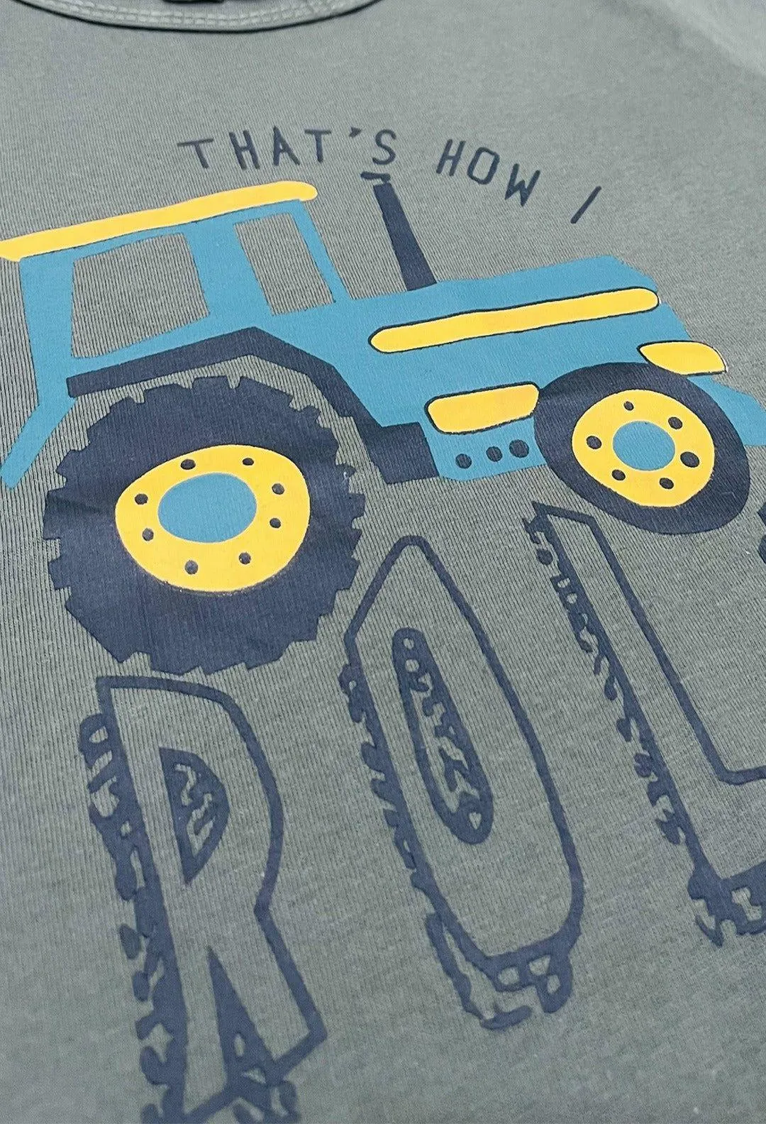 Printed Tractor Olive Green