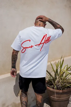 Script Core Tee - White/Pink