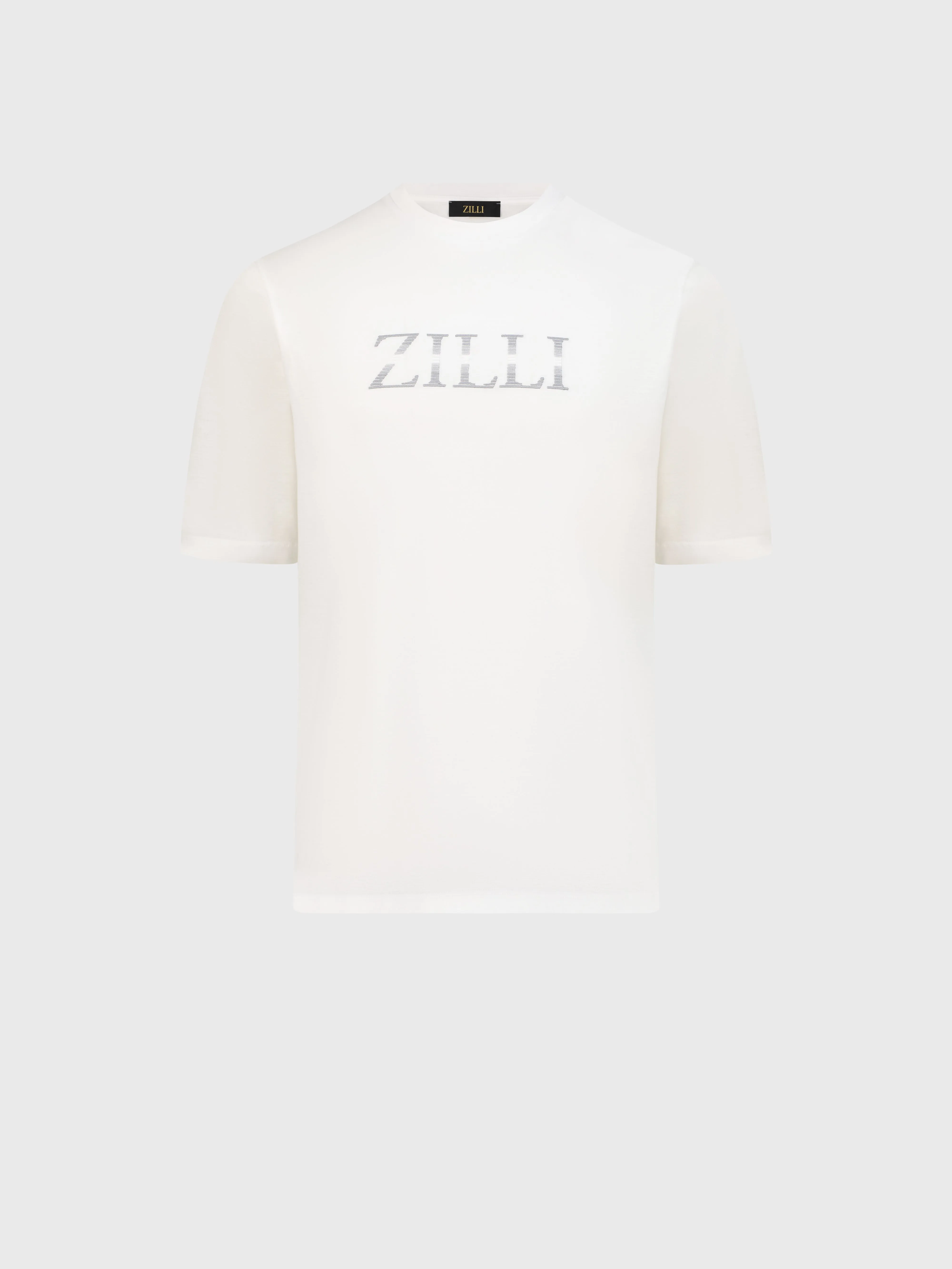 T-Shirt with Gradient Zilli Shade Embroidery White