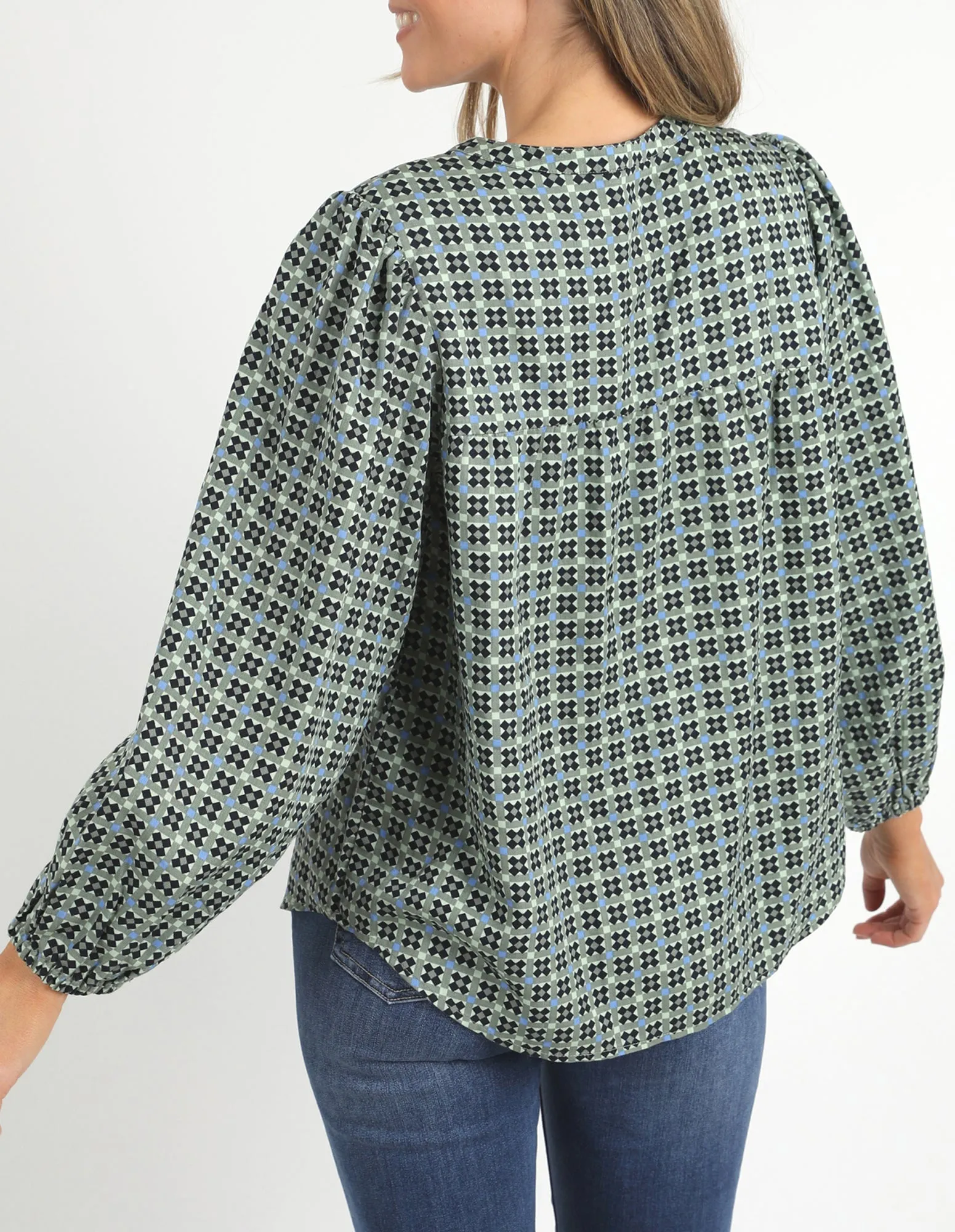 Tile Geo Blouse Tile Geo Print